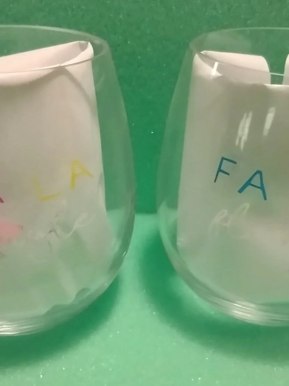 Set Of 2 Stemless Wine Glasses Plastic Christmas Flamingo